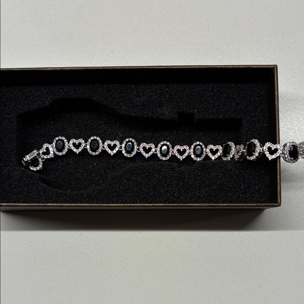 VVS DIAMOND MOISSANITE Silver Heart Bracelet